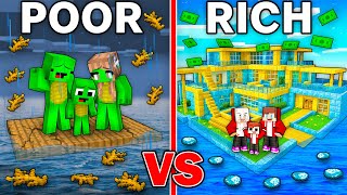 Mikey POOR vs JJ RICH Family Secret RAFT in Minecraft (Maizen)