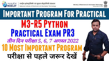 10 Important Program for Practical । M3 R5 Python Practical Exam । PR3 Exam Topics । Exam Paper Ques