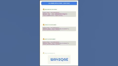 Selenium actions - part 17