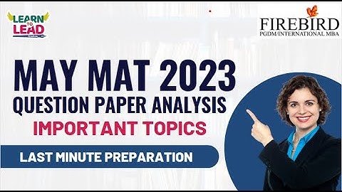 MAY MAT 2023 Exam | Question Paper Analysis | Important Topics #mat2023 #matmba2023