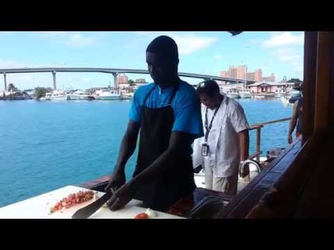 Making Conch Salad in the Bahamas