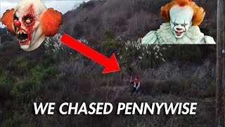 SCARY CLOWN PURSUIT FROM DRONE!! *PENNYWISE??*