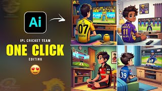 Viral IPL Team Jersey Ai Photo Create in Just 1 Click | Boy Watching IPL Match on Tv Photo Editing