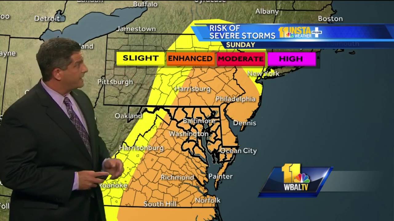 Enhanced risk for severe storms on Sunday - YouTube