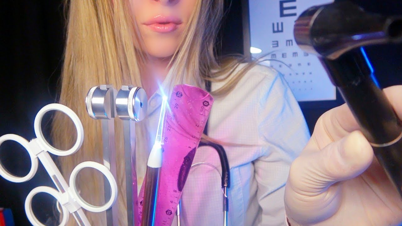 ASMR Detailed and Gentle Doctor Roleplay (Cranial Nerve Exam, Ear Cleaning, Eye Test)