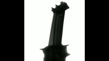 CT scan of turbine blade from jet engine