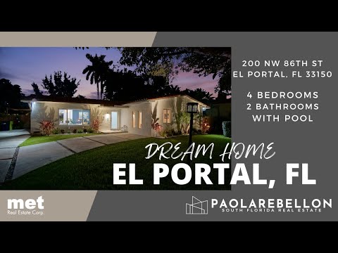 200 NW 86th St. EL PORTAL, FL 33150 - Listed by Paola Andrea Rebellon P.A. from MET Real Estate Corp