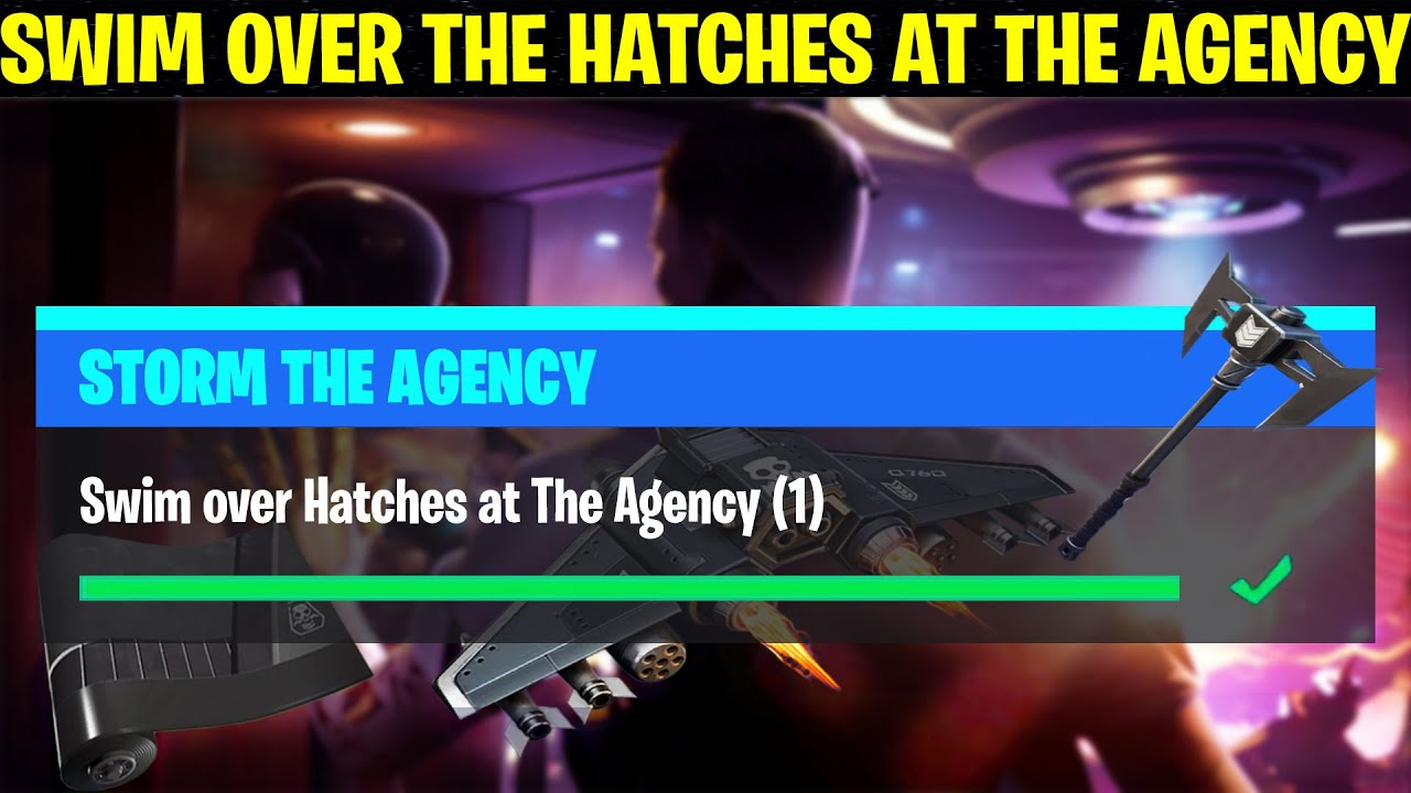 Swim over Hatches at The Agency - Fortnite Storm the Agency Challenge
