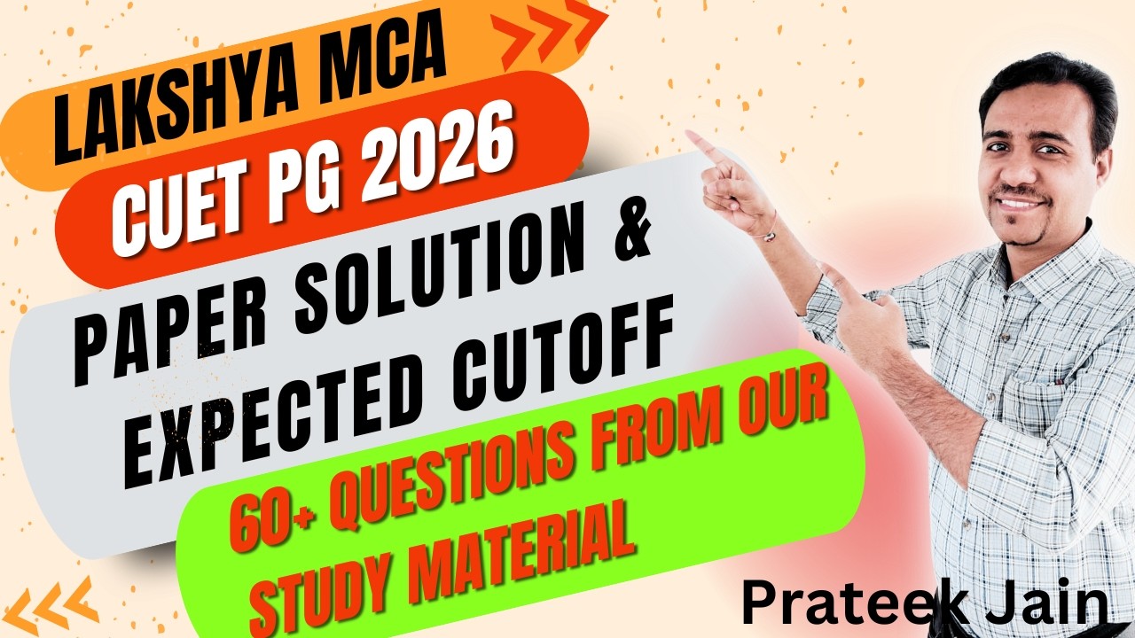 CUET PG 2026 - MCA Paper Solution & Expected Cutoff | Lakshya MCA - YouTube