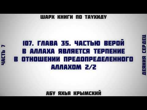 107. Таухид. Глава 35. Терпение в отношении предопределенного Аллахом 2/2 || Абу Яхья Крымский