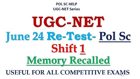 ANALYSIS OF  MEMORY RECALLED JUNE 2024 PAPER OF UGC NET PAPER 2-POLITICAL SCIENCE- SHIFT ONE
