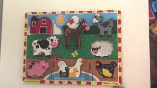 Melissa & Doug Deluxe Farm Animals Chunky Wood Puzzle Toys 8 Piece