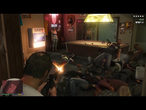 GTA 5 - The Lost MC Bar Massacre in Sandy Shores + Ten Star Escape