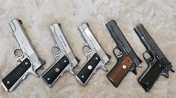 Custom 1911  pistol comparison (Colt, Wilson Combat and Caspian)