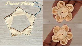 DIY : How to make an adorable fabric rose flower ~ in just 7 minutes ! | DIY Flowers