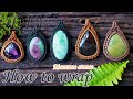 How to make macrame jewelry-Tutorial wrap a stone pendant-Handmde-Waxed cord-สอนถักกรอบเชือกเทียน