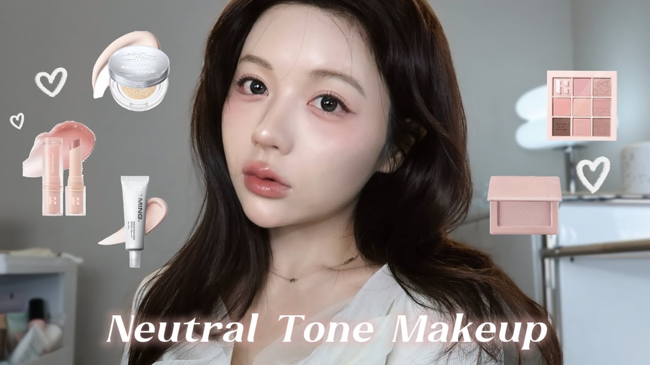 ニュートラルカラーメイク🩰⊹˚˖ 新しいコスメを使いながら正直レビュー🤫..