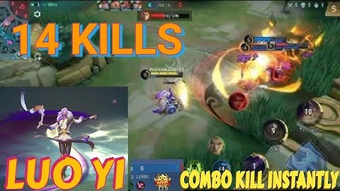 14 kills!! Instant Kill Combo Luo Yi Burst Damage | Build Top 1 Global Luo Yi | MLBB