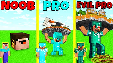 Minecraft Battle: NOOB vs PRO vs EVIL PRO: STATUE HOUSE BUILD CHALLENGE / Animation