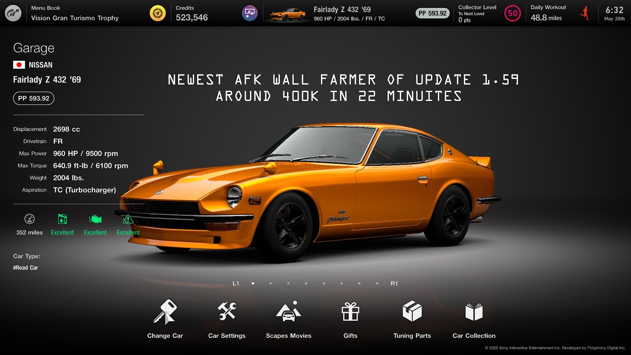 ブリザード Gran Turismo 7] Fairlady Z 432'69 RB26 swap AFK money tutorial