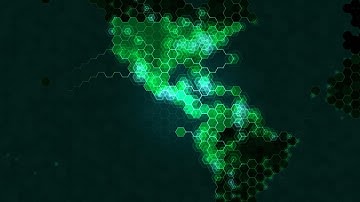 Stock video. Green hexagons world map loop. Connecting network of lines in a honeycomb mesh.