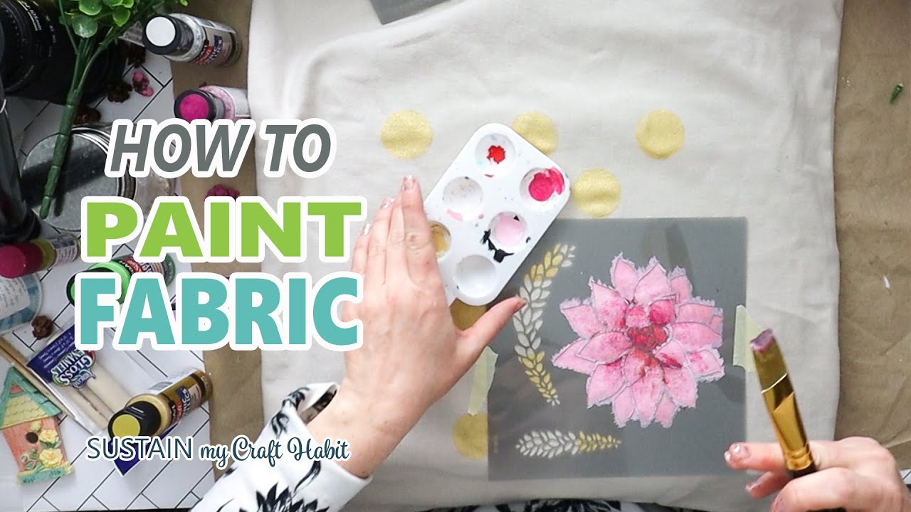 How to paint on fabric | Easy DIY Stencilled Throw Pillow Idea 💐
