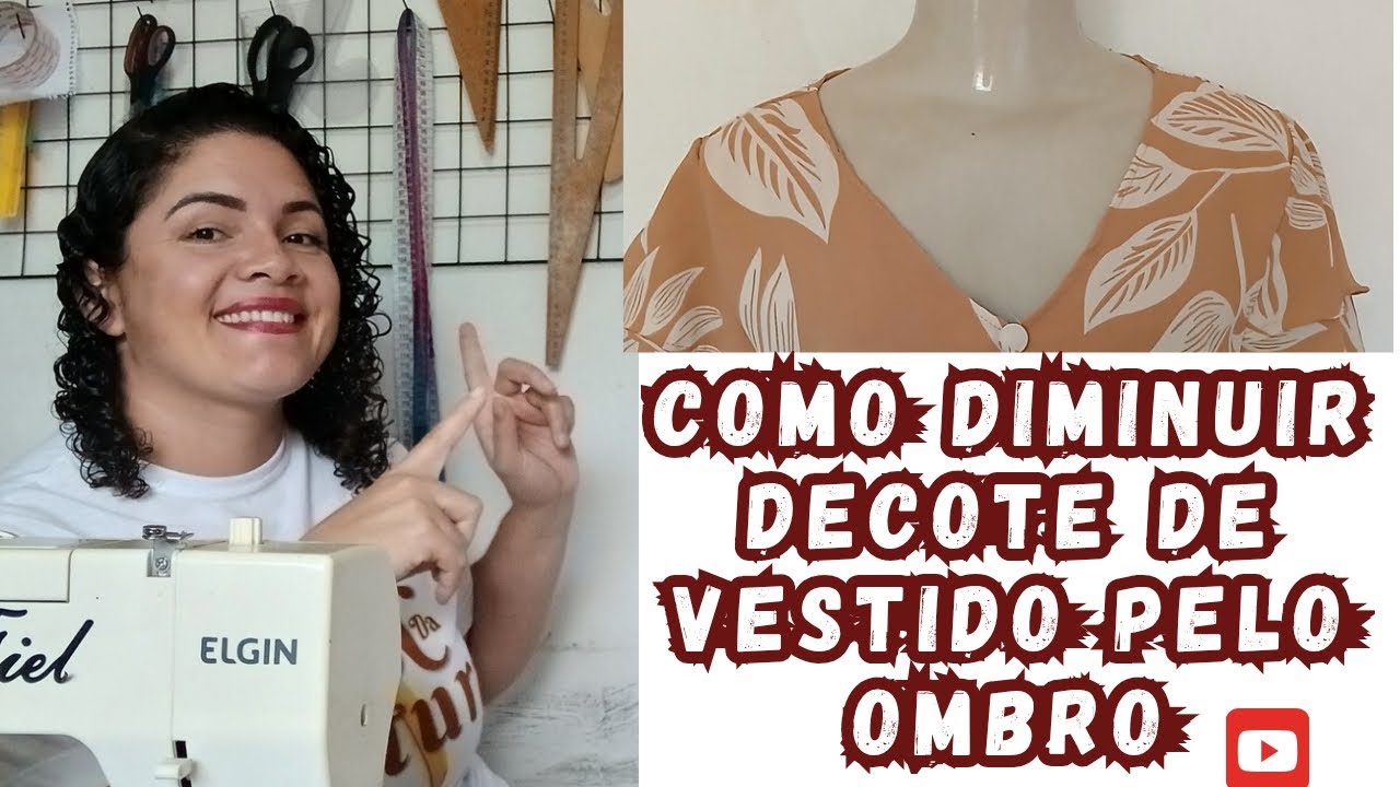 Como diminuir decote de vestido pelo ombro?
