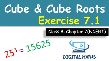 Cube and Cube roots Class 8 | Exercise 7.1 | Chapter 7 | NCERT | CBSE | Digital Maths
