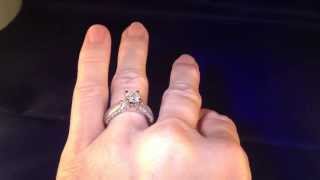 Certified Zales Round Solitaire Diamond White Gold Vintage Style Engagement Ring