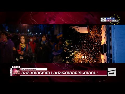 აქციის მონაწილეებმა პარლამენტის უკანა შესასვლელთან გადაინაცვლეს