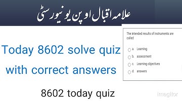 8602  solve quiz with correct answers||The AIOU Fact