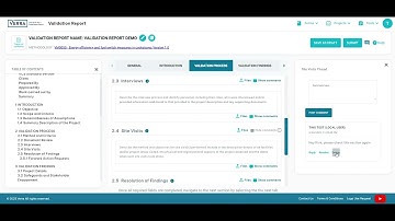 Validation and Verification Report Submission Demo