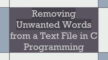 Removing Unwanted Words from a Text File in C Programming