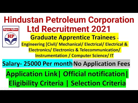 Hindustan Petroleum Corporation Ltd Recruitment 2021 |HPCL Recruitment 2021|HPCL Apprenticeship 2021