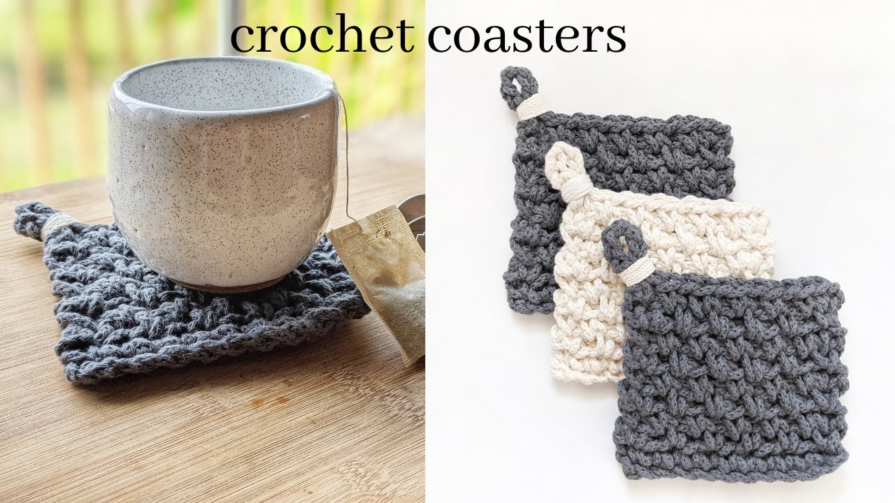 Easy + Quick Modern Chunky Crochet Coaster Tutorial - Crochet a Coaster in  30 min! 