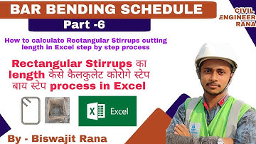 How to calculate Rectangular stirrups cutting length in Excel step by step