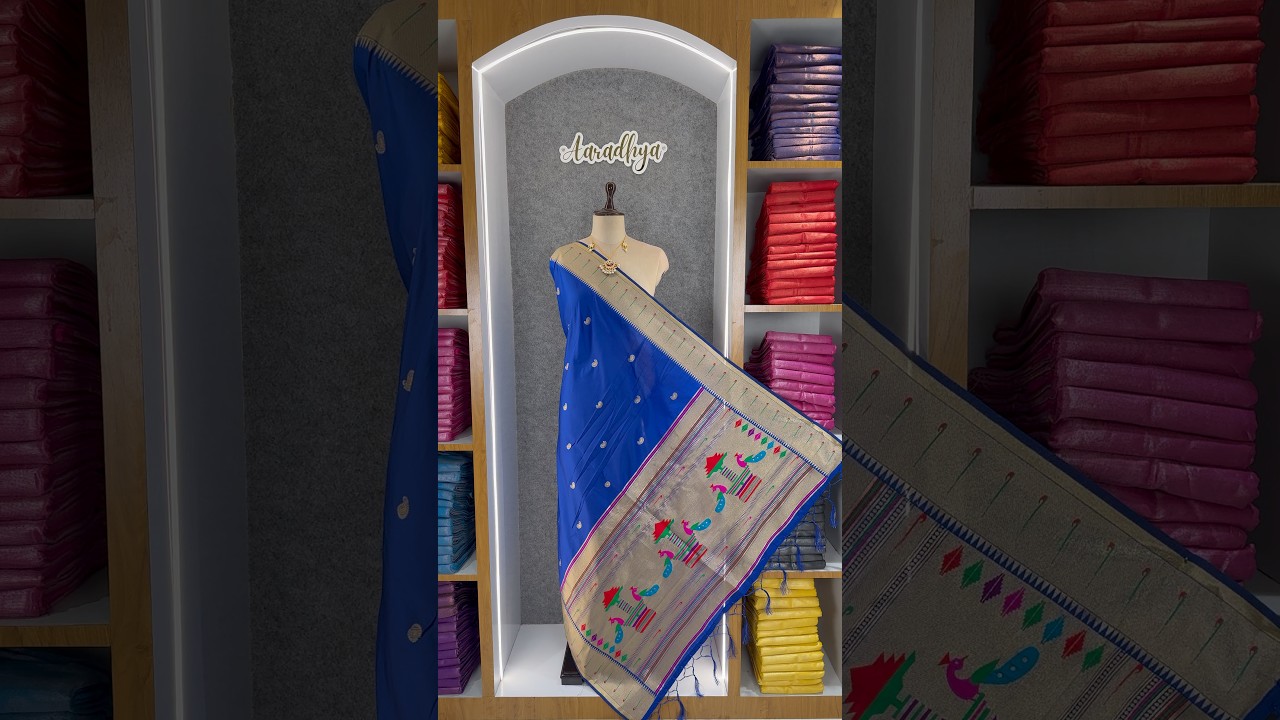 Dupatta - Pure Zari Traditional Peacock Motifs Paithani Dupatta