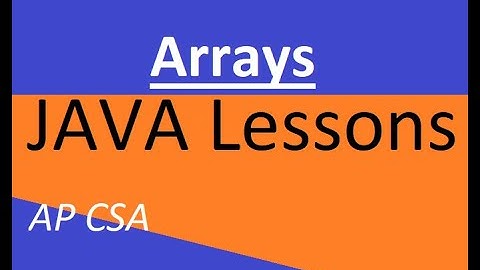 AP CSA Unit 6 Array Intro
