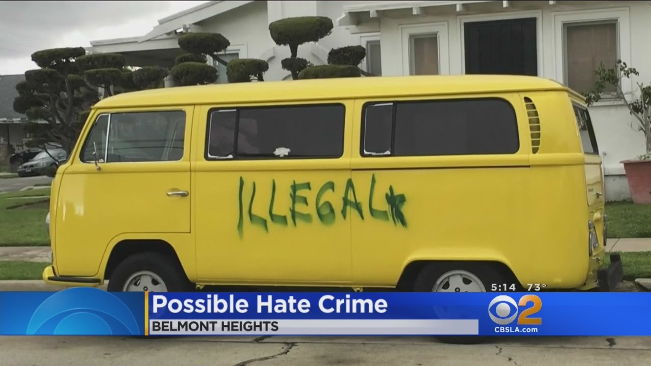 Vandal Spray Paints 'Illegal' On Long Beach Man's Van And He Didn't Get it Was A Hate Ctime