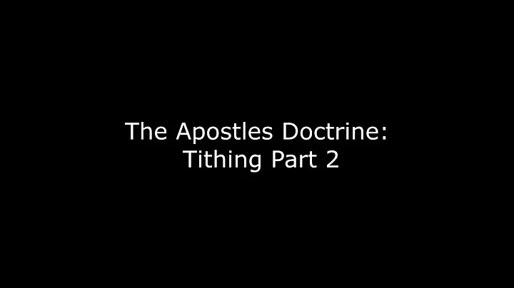 Tithing part 2 (Monte H. Porter)