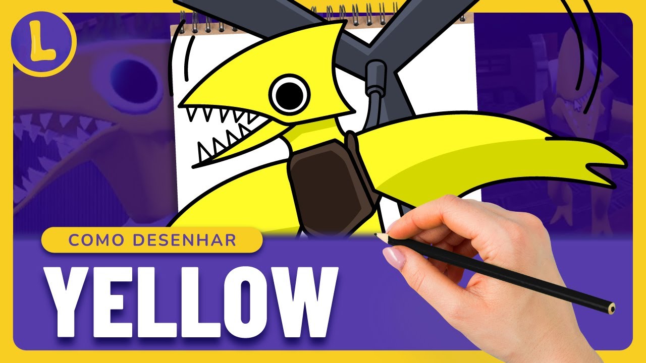 Como DESENHAR o YELLOW do RAINBOW FRIENDS 2  Cómo DIBUJAR YELLOW RAINBOW  FRIENDS 2 