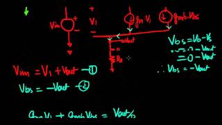 Common Drain Amplifiers - Gain from Small Signal Model