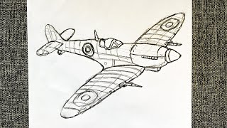 How to Draw a Plane Step by Step / Drawing a WW2 Fighter plane  / Easy Drawing Tutorials