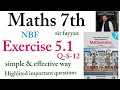 Maths Class 7th Exercise 5 1 Ex 5 1 Q 8 12 NBF Unit 5 Sets Grade 7