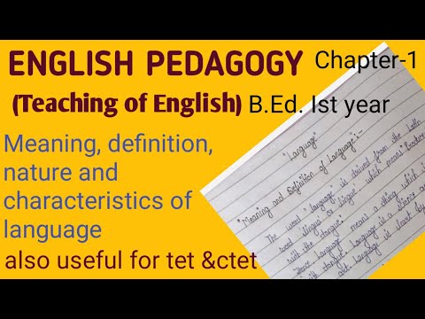 #Vaniclasses Teaching of English (English pedagogy) Chapter-1/B.Ed.Ist year (Meaning & definition)