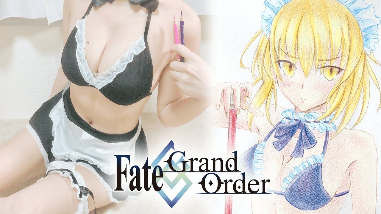 Drawing Fate Grand Order Swimsuit Maid Alter ( Fate Grand Order 水着メイド セイバー オルタ 描いてみた お絵描き メイキング )