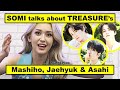 SOMI talks about TREASURE&#39;s Mashiho, Jaehyuk &amp; Asahi (ft. Yoon, Lisa, AKMU, Minzy, more!) YG FAMILY!