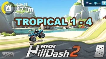 MMX HILL DASH 2 GAMEPLAY - TROICAL LEVEL 1 - 4 ( iOS | ANDROID )