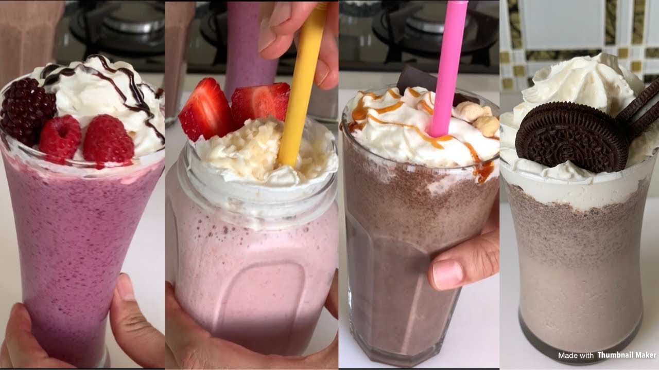 evde 4 farkli milkshake tarifi youtube tatli yiyecek ve icecek tarifler