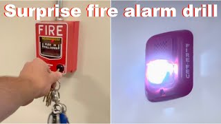 Surprise fire alarm drill at elementary school L-series and notifier